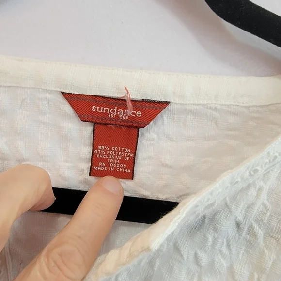 Sundance White Textured Fabric Blouse - Picture 2 of 6